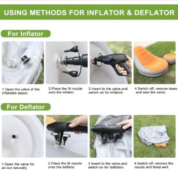 Quick-Fill Electric Air Pump - 2-Way Inflator/Deflator - Compact/ Lightweight - Picture 6 of 11